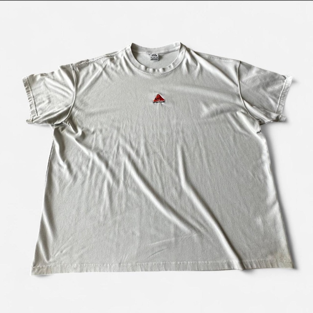 Nike ACG White Tee with Small Orange Triangle Logo